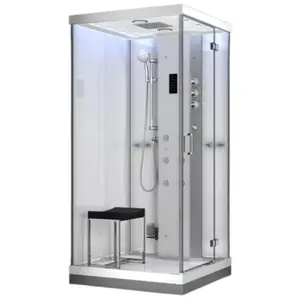 Steam shower cabin AMUE AMUE-H1000-12R 100×100 cm white with steam function