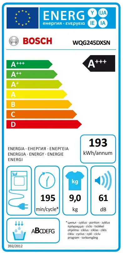 Сушильная машина Bosch WQG245DXSN — 9 кг, A+++ Photo 4