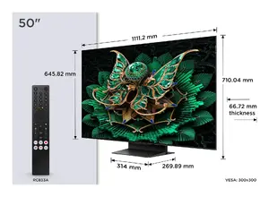 TCL 50C7K QD-Mini LED TV 127 cm 50 inch 4K Ultra HD Smart TV Wi-Fi 2000 cd/m2 Metallic