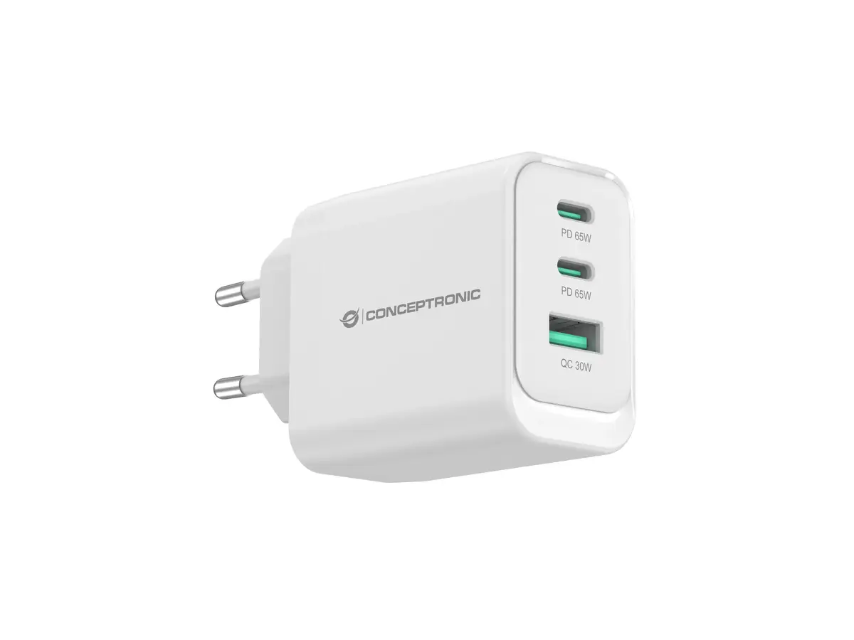 Conceptronic ALTHEA21W65 3-Port 65W GaN USB PD lādētājs Photo 2