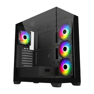 FSP M340-BA Midi Tower PC Case, ATX/mATX/mITX, Black, ARGB