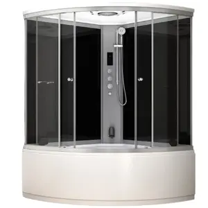 Shower cabin AMUE AMUE-AF1414 Black 140x140 cm with hydromassage