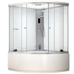 Shower cabin AMUE AMUE-AF1515 White 150×150 cm hydromassage steam shower