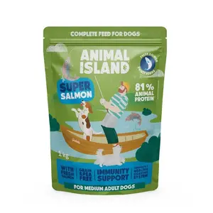 Сухой корм для собак animal island Salmon 1 кг — для взрослых средних пород, монопротеиновый, без зерна, 32% белка