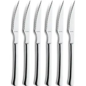Steak knives Amefa Chuletero 7038 set of 6 — stainless steel blades, individual blister pack