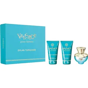 VERSACE Dylan Turquoise Pour Femme Fragrance Set Eau de Toilette 50ml, Shower Gel 50ml, and Body Gel 50ml