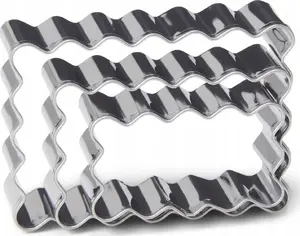 Patisse rectangular cookie cutter set, stainless steel, 3-piece