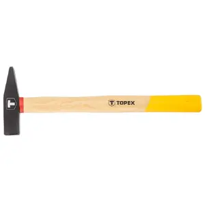 Молоток Topex 02A402 — деревянная рукоять, высота 280 мм, бой 200 г