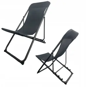GENWAY раскладной шезлонг/лежак для кемпинга 52×77×90 см чёрный — регулируемое кресло для улицы