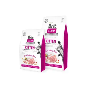 Сухой корм для котят VAFO PRAHS Brit Care без зерна 2 кг — яблоко, ромашка, курица, клюква, горох, птица, лосось, индейка