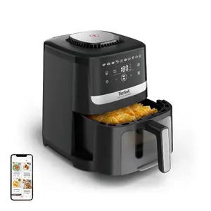 Аэрогриль Tefal Easy Fry Silence EY5568E0 — 5 л, сенсорный ЖК-экран, 40–220 °C, чёрный/нержавеющая сталь