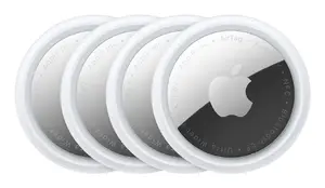 Finder Apple AirTag MX542LL/A 4-pack — Personal Bluetooth & Ultra Wideband tracker, CR2032 battery, Silver/White
