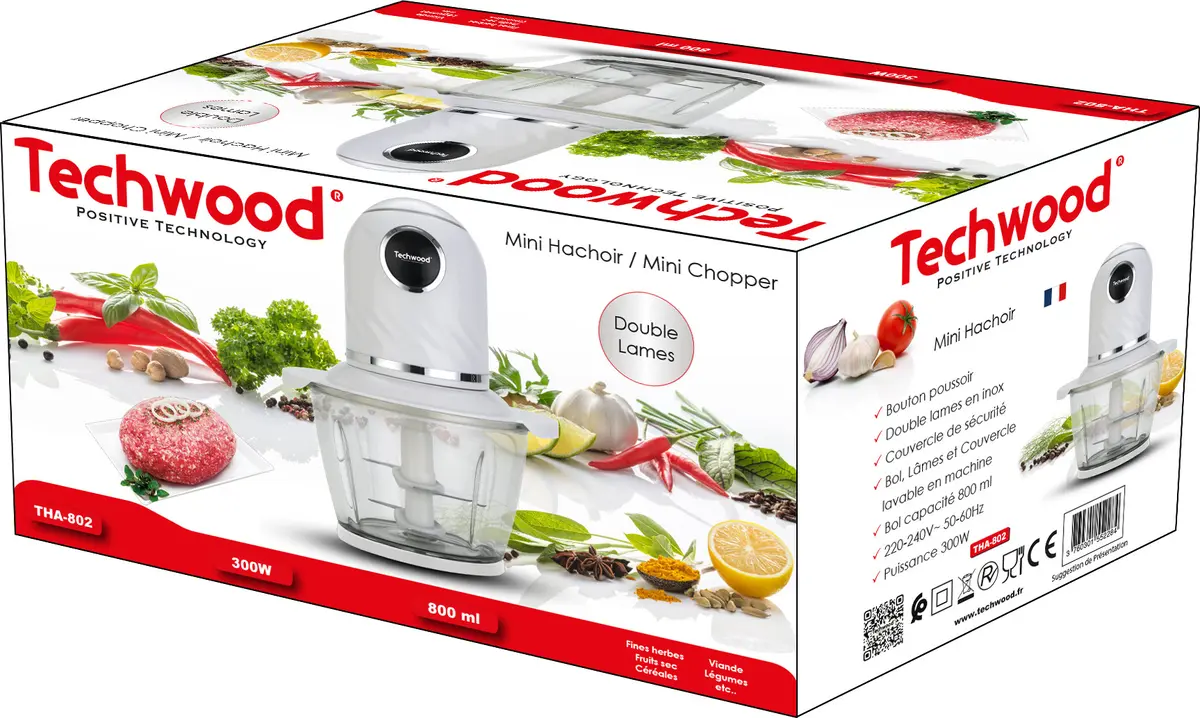 Techwood THA-802 mini chopper 300W 1.2L Photo 3