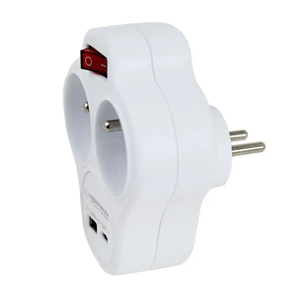 Сетевой адаптер ESPERANZA ELK311W — 2 AC, USB‑C и USB‑A Photo 4