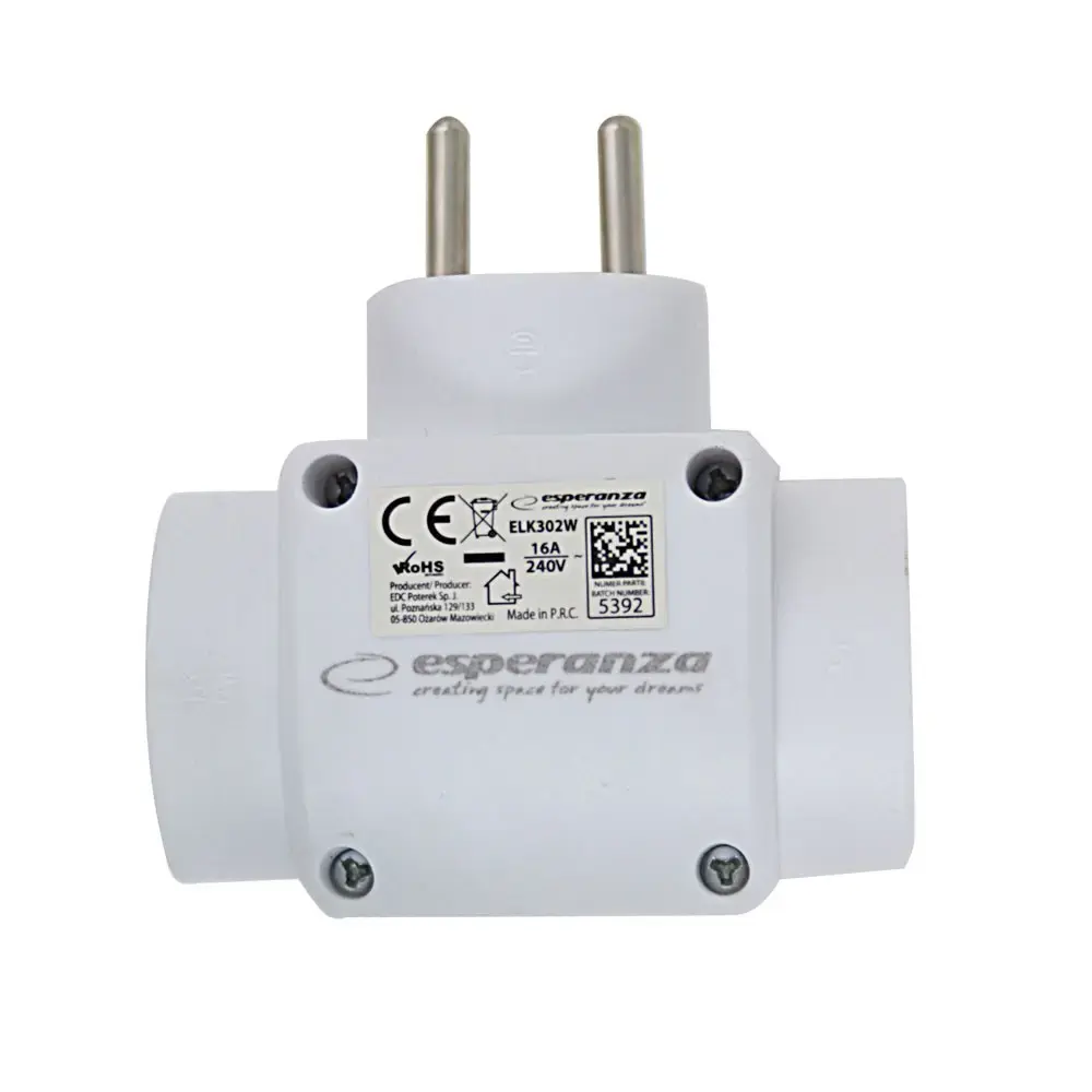 Barošanas sadalītājs ESPERANZA ELK302W — 3 kontaktligzdas 16 A Photo 5