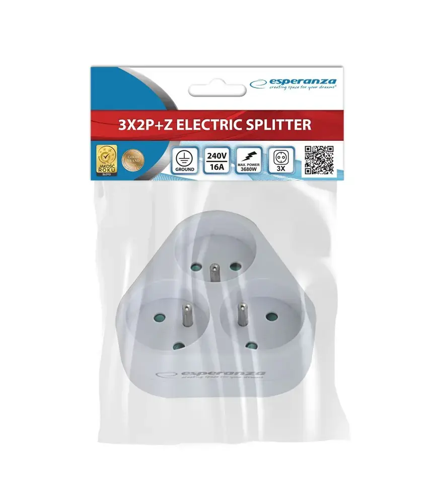 3-socket adapter ESPERANZA ELK303W Photo 4