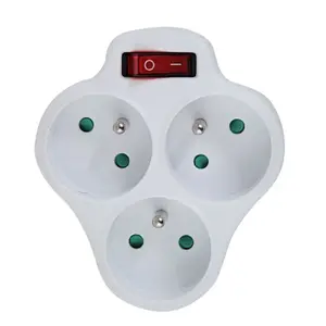 Power splitter ESPERANZA ELK304W — 3-socket switched indoor electrical splitter, white, Type E, 16 A, 220–240 V, 3680 W