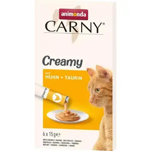 Wet cat treats animonda Carny Chicken with Taurine pouch 6 x 15 g, meaty paste, 87% moisture