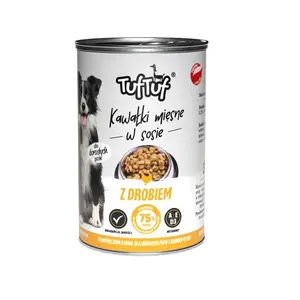Wet dog food TufTuf Chunks in gravy with poultry 415 g — adult dogs, 7% protein, 81.5% moisture