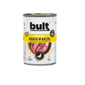 Влажный корм для собак BULT Rich in duck 400 г — полнорационный корм для взрослых, моно‑протеиновый, банка
