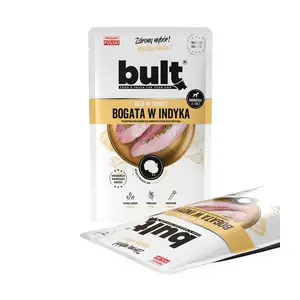 Mitrs suņu barība BULT Rich in Turkey 100 g — pilnvērtīga ēdienreize pieaugušiem suņiem, mitrums 78%, olbaltumvielas 11%
