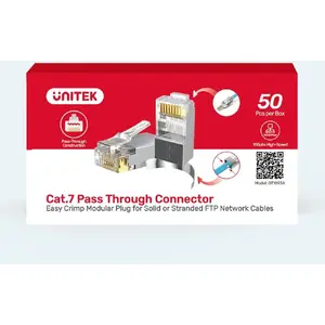 Модульный проходной разъём RJ45 Cat.7 Unitek OT1093ATP01, 50 шт.