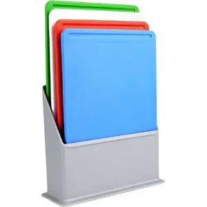 Cutting Board Set Excellent Houseware HV816840 plastic 4-piece with stand