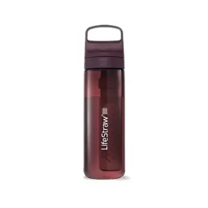 Filter Bottle LifeStraw Go 2.0 0.65 L Merlot Me Away - portable water purifier with integrated straw and replaceable filter