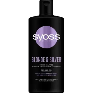 Шампунь Syoss Blonde & Silver — шампунь против желтизны для светлых и седых волос, нейтрализует рыжие тона