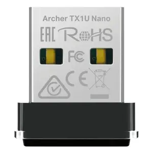 Wireless USB Adapter TP‑Link Archer TX1U Nano Wi‑Fi 6 (IEEE 802.11ax) Dual‑Band 2.4/5 GHz, 287 Mbit/s, Bluetooth, USB 2.0, Black