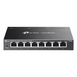 Managed L2 switch TP-Link Omada ES208G — 8x Gigabit RJ-45, fanless, VLAN, LACP, IGMP snooping