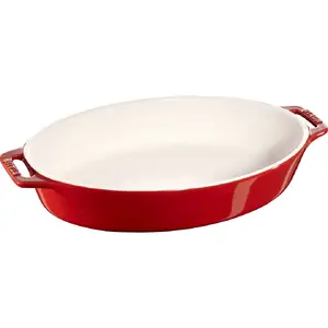 Staub Oval Ceramic Platter 2.3L Red