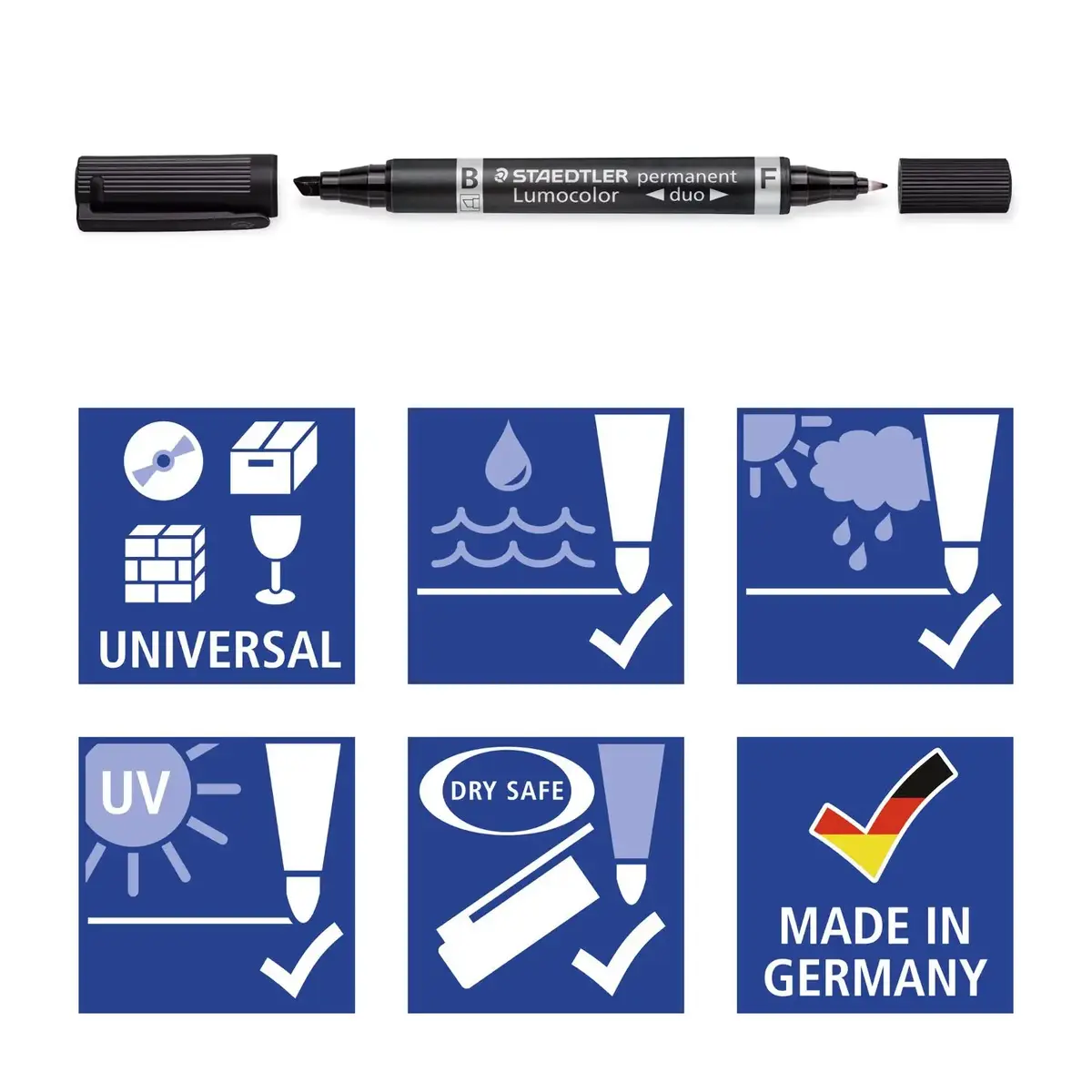 Маркер постоянный Staedtler Lumocolor permanent duo 348 B Photo 5