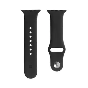 Evelatus Premium Apple Watch 42/44/45mm Silicone Loop Watch Straps (140mm M/L) Black