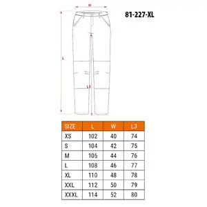 Защитные брюки NEO tools 81-227-XL, спецодежда, размер XL, 100% хлопок, 210 г