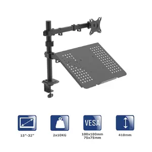Desk mount for monitor and laptop Akyga AK-MB-04, adjustable arm, load 10 kg, VESA 75x75 / 100x100 mm, fits 15–32"