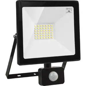 Floodlight MACLEAN MCE630 LED slim 30W 2400 lm warm white 3000K IP44 with motion sensor