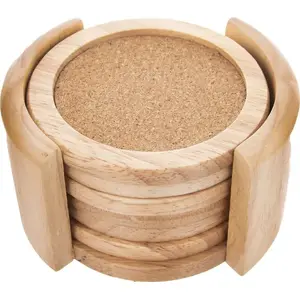 Coaster set with stand ORION 6 pcs — universal cup and glass pads