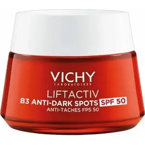 Dienas krēms Vichy Liftactiv B3 Anti-Dark Spots SPF50 — sejas krēms ar SPF50 pret pigmentāciju