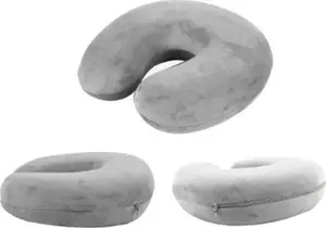 Travel neck pillow Aptel AG353E — rogal-shaped car/travel cushion, grey