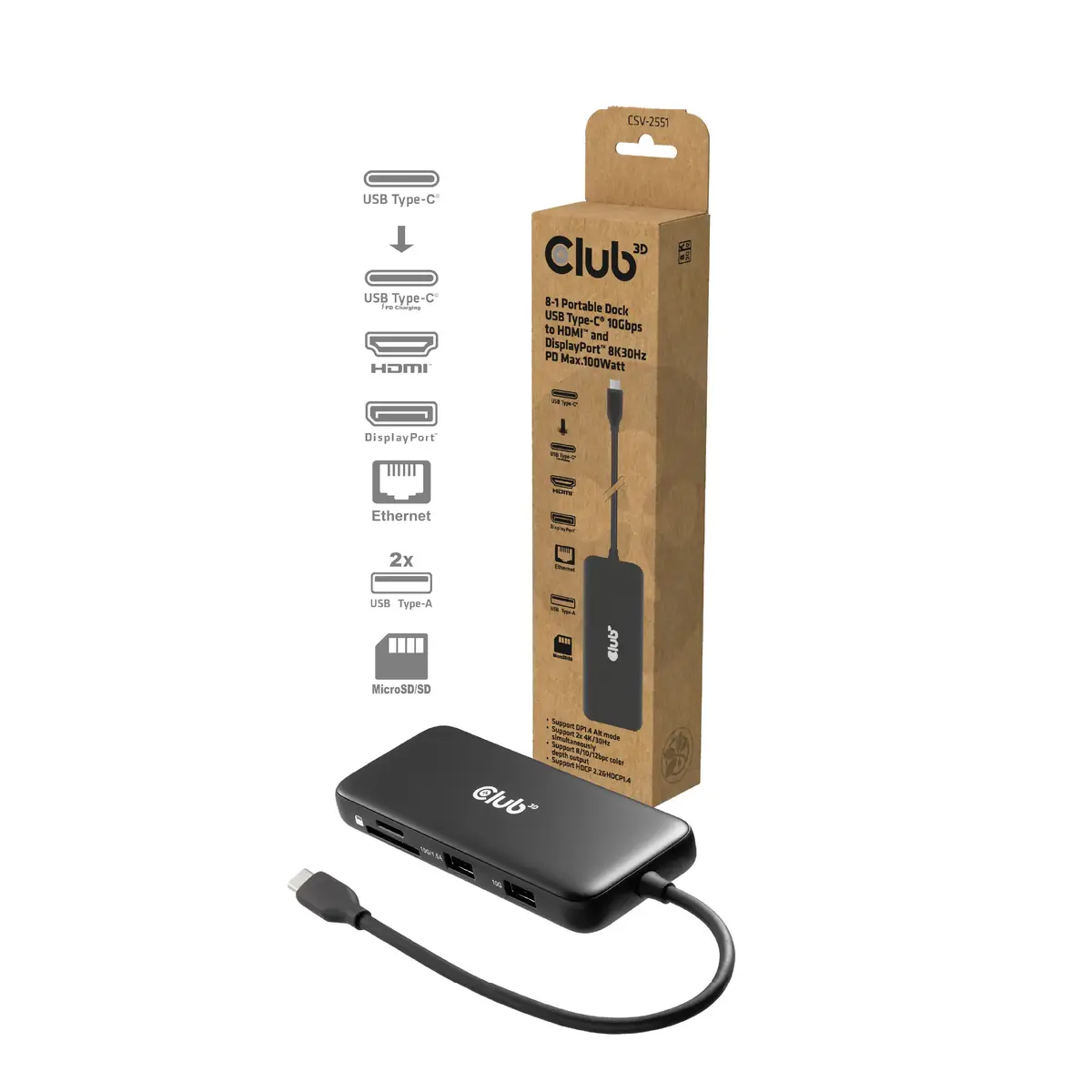 Док-станция CLUB3D 8-1 Photo 2