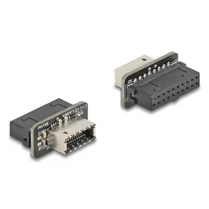 DeLOCK 67238 cable gender changer 20-pin USB USB Type-E Black Stainless steel