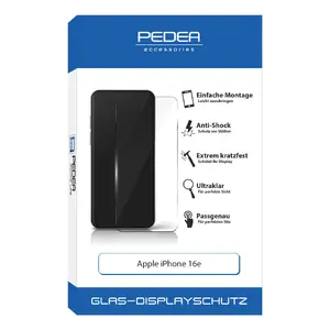 Защитное стекло PEDEA 50170106 для Apple iPhone 16e Ударопрочное