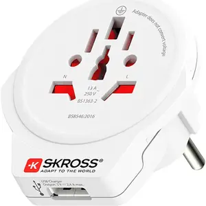Travel adapter SKROSS World to Europe USB 1500266 — universal plug converter with integrated USB charging