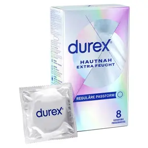 Condom Durex Smooth Transparent Extra Lubricated, Extremely Thin, Nominal Width 56 mm, Pack 8 pcs