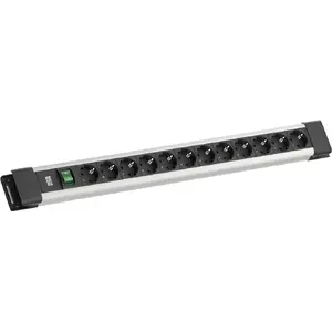 Сетевой фильтр Bachmann CONNECTUS 12× CEE7/3 розеток, 1× выключатель, кабель 2,0 м, штекер CEE7/7, серый