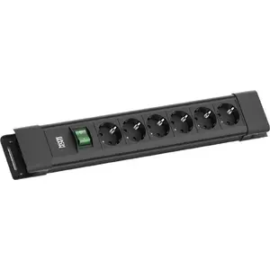 Удлинитель Bachmann CONNECTUS с 6× розетками CEE7/3, 1× выключатель, кабель 2.0 м, вилка CEE7/7, чёрный