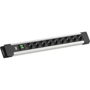 Фильтр‑разветвитель Bachmann CONNECTUS 9× CEE7/3, 1× выключатель, кабель 2,0 м, вилка CEE7/7, серый