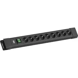 Удлинитель Bachmann CONNECTUS 9x CEE7/3 с 1 выключателем, кабель 2,0 м, штекер CEE7/7 — черный