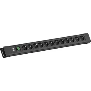 Сетевой удлинитель Bachmann CONNECTUS 12x CEE7/3 розеток с 1 выключателем, кабель 2.0 м, штекер CEE7/7, чёрный